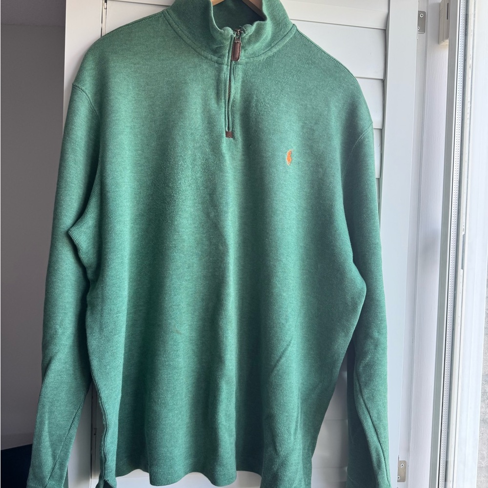 Ralph Lauren Green Zip Up Sweater